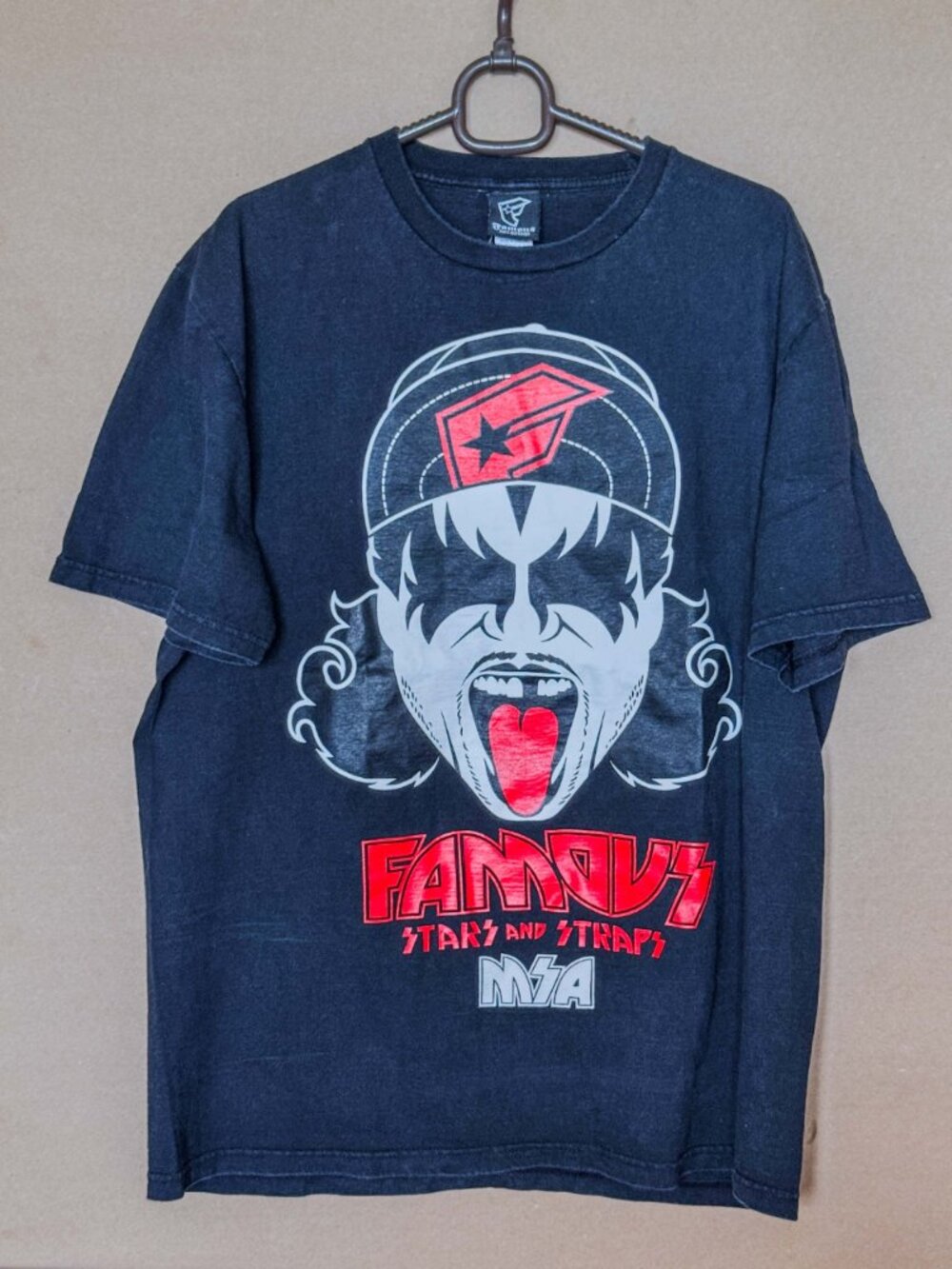 Famous Stars & Straps Tee Size US L KISS-Inspired design Vintage USED 2-sided
